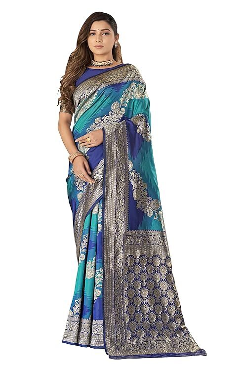 Authentic & Jacquard Woven Premium Quality Pure Banarasi Silk Saree- Free Ship