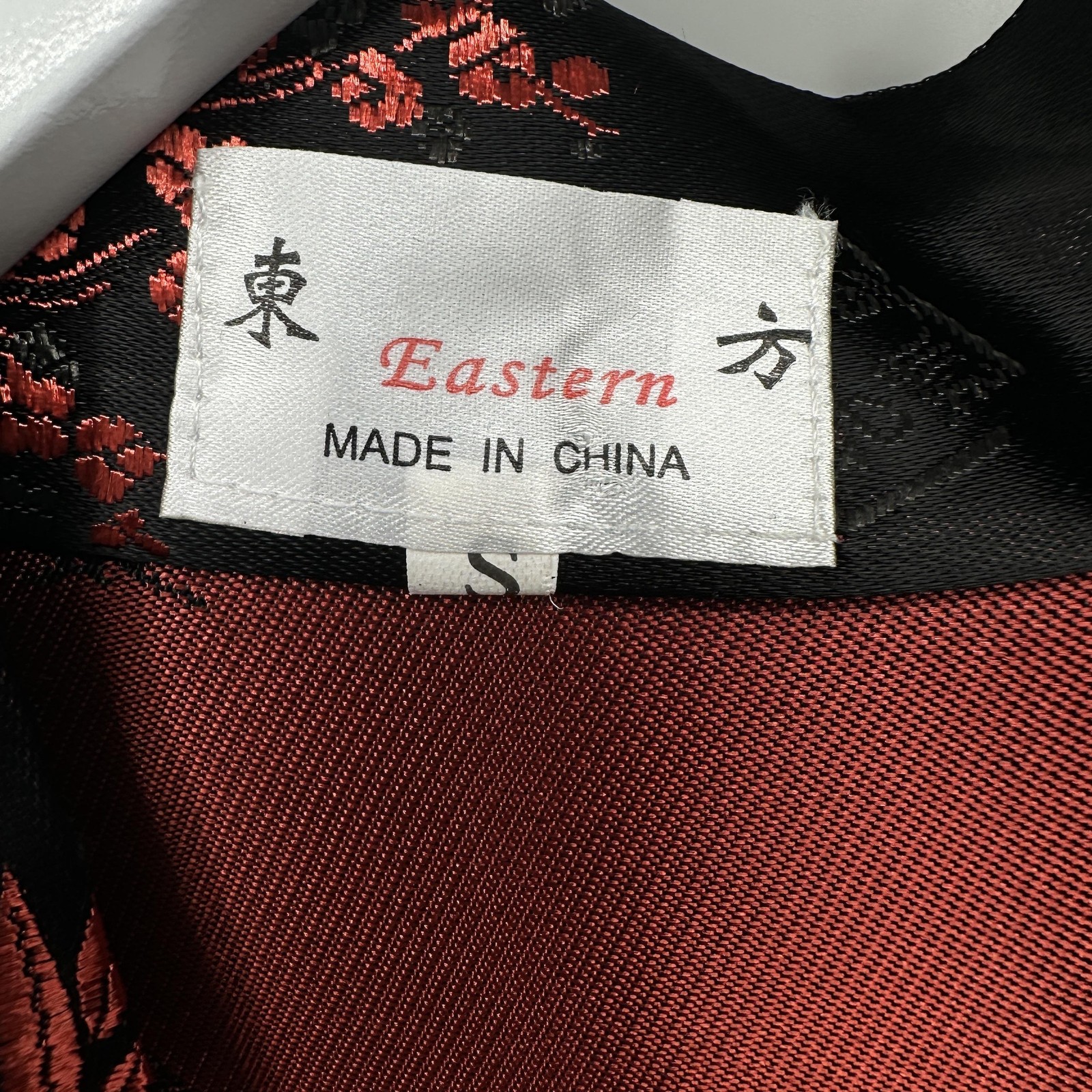 Eastern Oriental Kimono Small Jacquard Satin Belted Asian Cherry Blossom Pockets