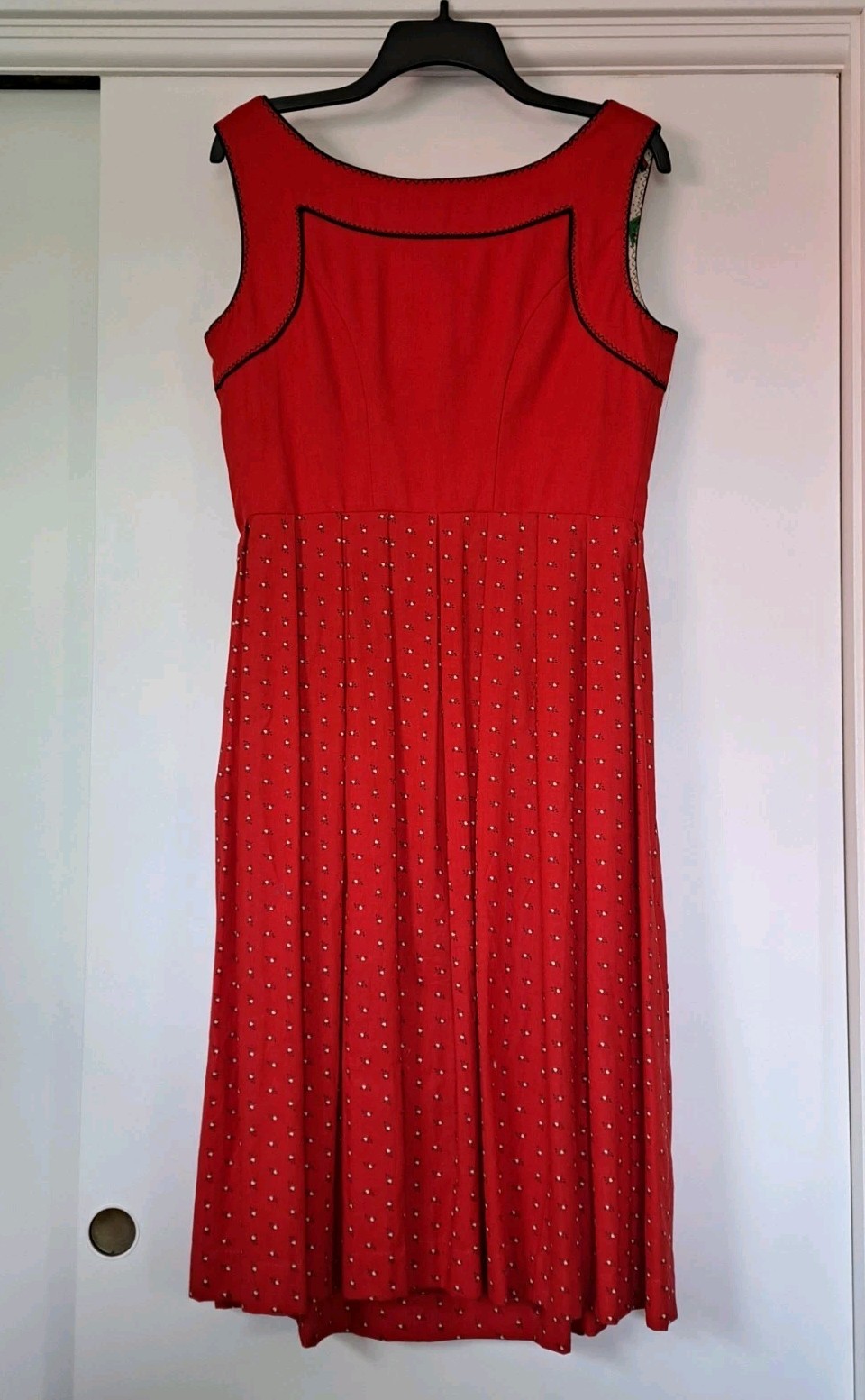 Vtg Lodenbaur Dirndls Dress Sz 46 Trylolean Bavarian Innsbruck Austria Red Boho
