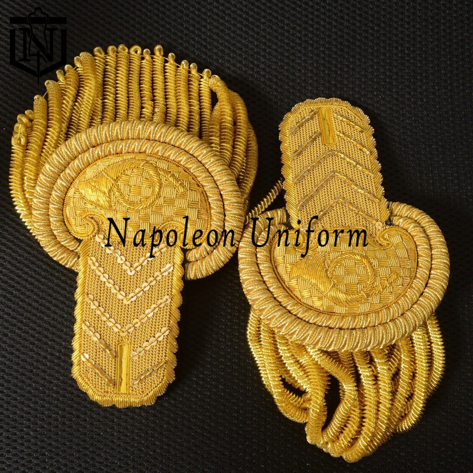 New Men Handmade Golden Shoulder Epaulettes, Military Accessories, Uniform Style