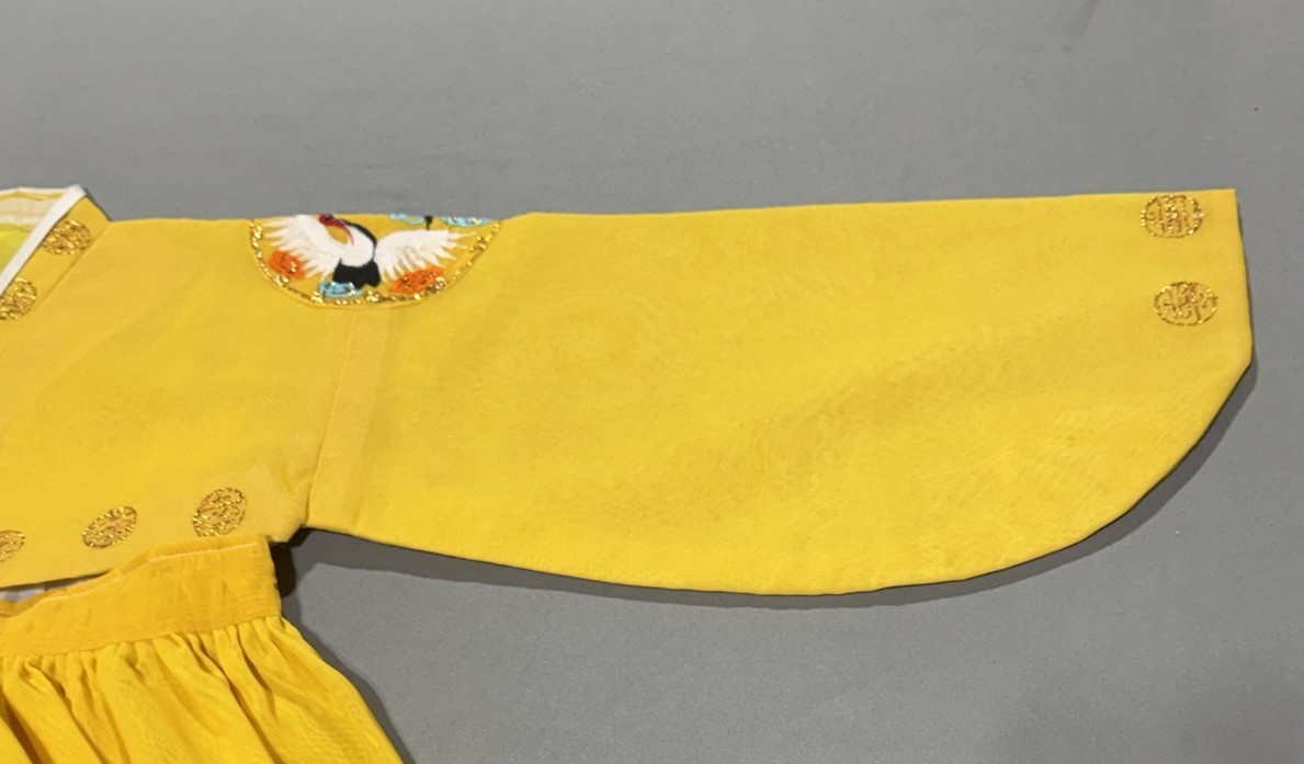 Custom Authentic Korean Hanbok Yellow Crane Formal Petite Traditional Petticoat