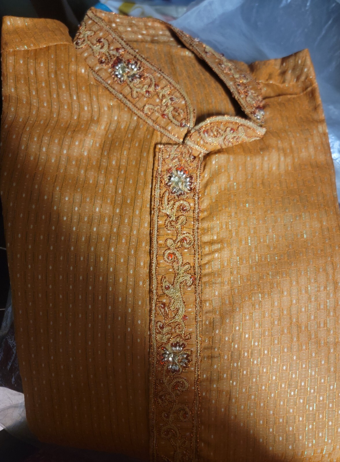Orange Indian Boys kurta Pajama Set for Age 14