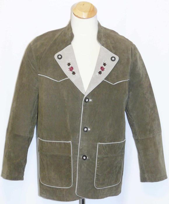 LEATHER Over Coat JACKET German Hunting LONG SLEEVES Western SPORT 54 46″ L