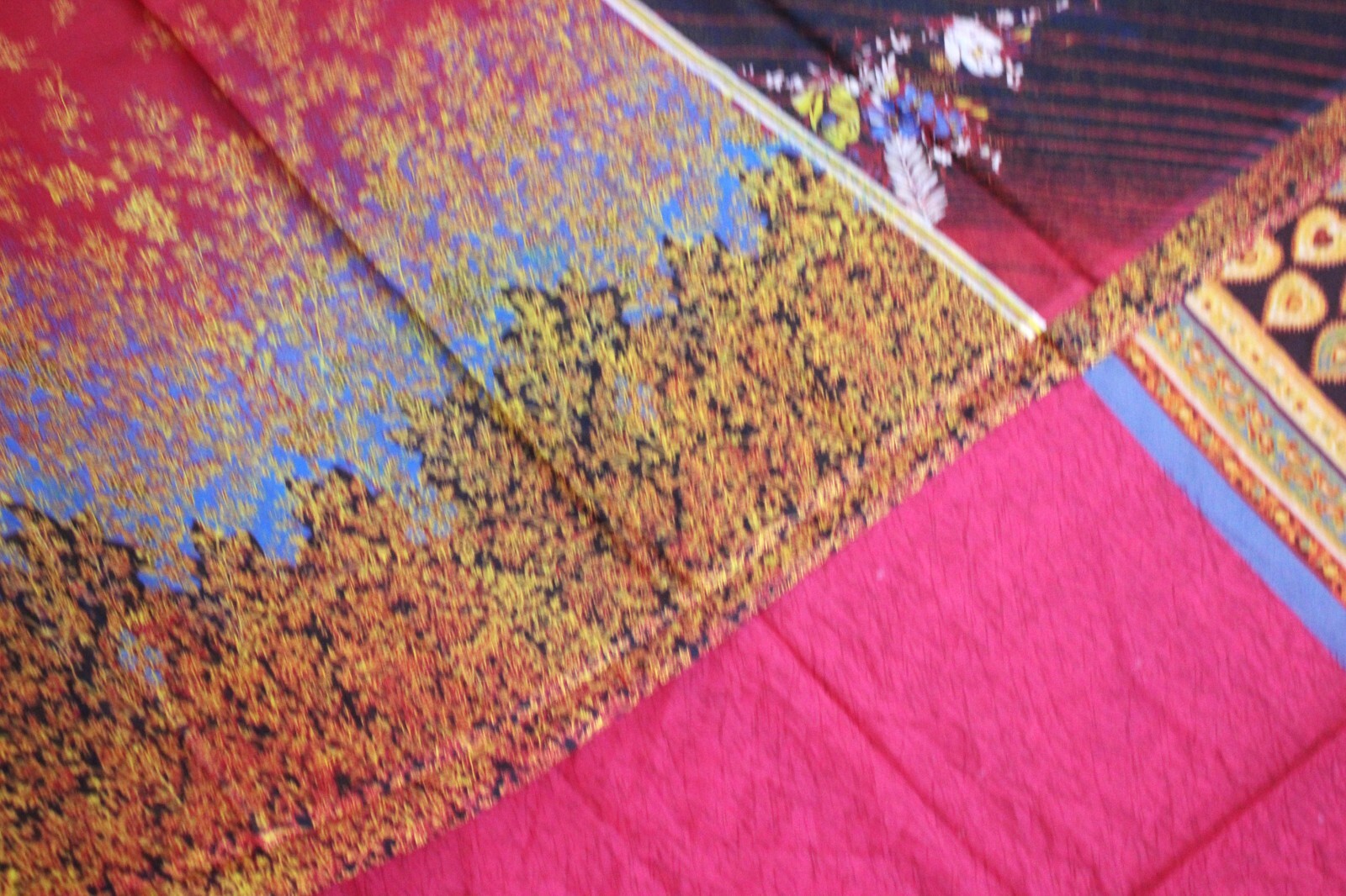 Vintage Dress Indian Women Wrap Printed Craft Fabric Sari Home Decor Fabric Lot