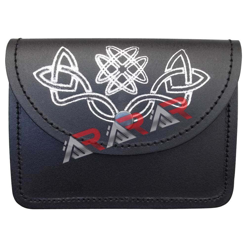 Real leather Kilt Belt Pouch Sporran Bag Piper Drummer Celtic Embossed Design
