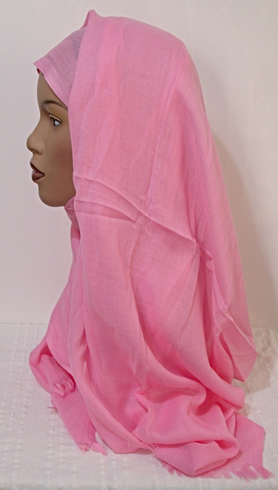 Turkish Pink color Pashmina Headscarf Muslim Hijab Shawl 25 x 67