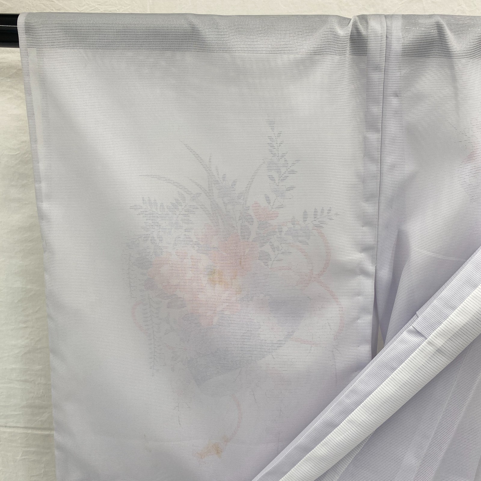 Japanese Vintage Kimono Polyester Blue No Lining Seethrough Length 63 in