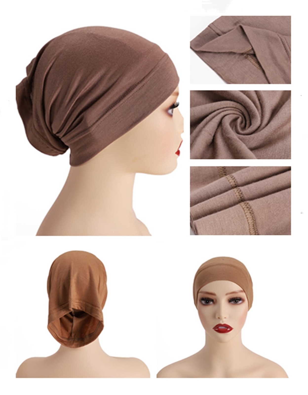 6 Pieces Inner Hijab Cap for Women Islam Muslim Turban Under Scarf Undercap S…