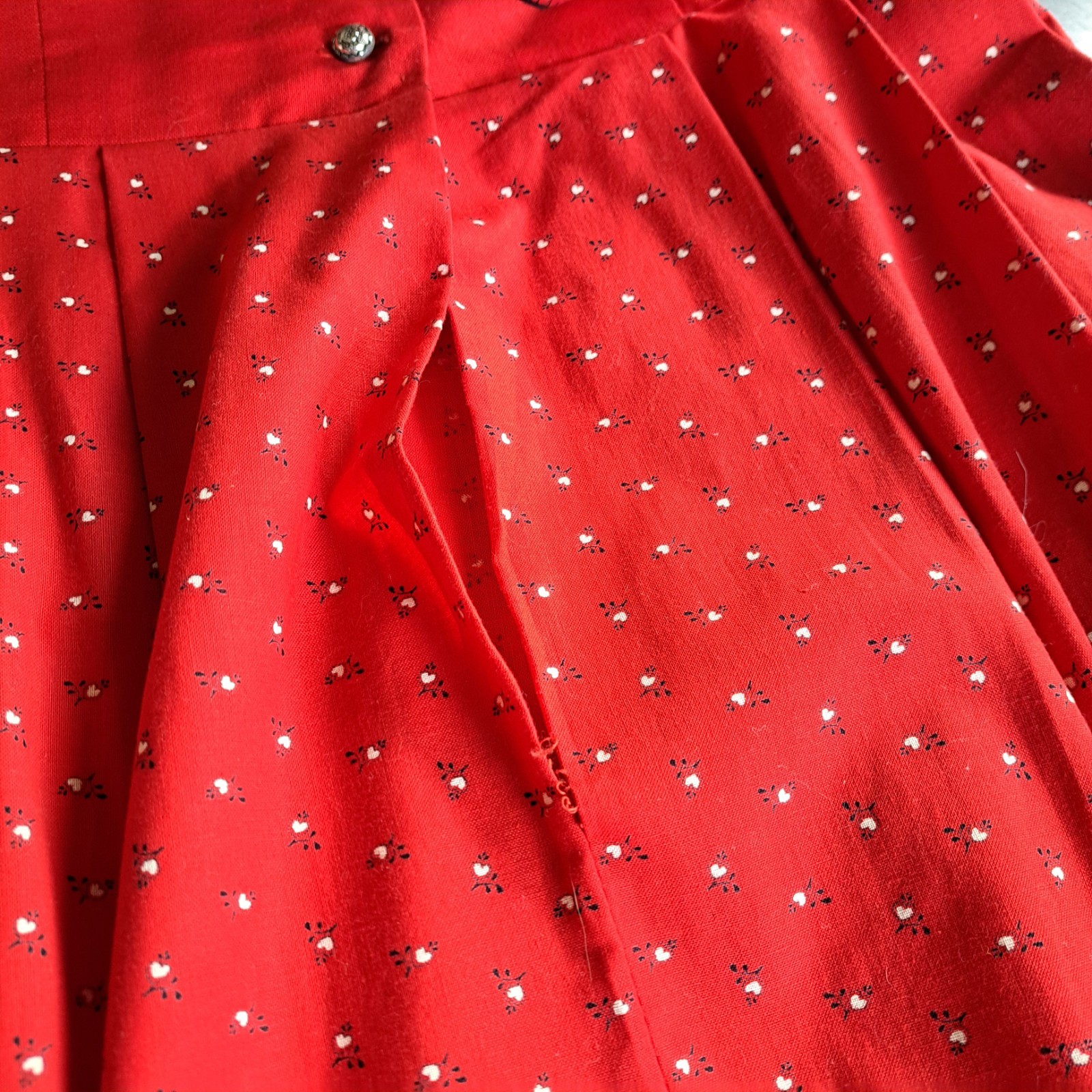 Vtg Lodenbaur Dirndls Dress Sz 46 Trylolean Bavarian Innsbruck Austria Red Boho