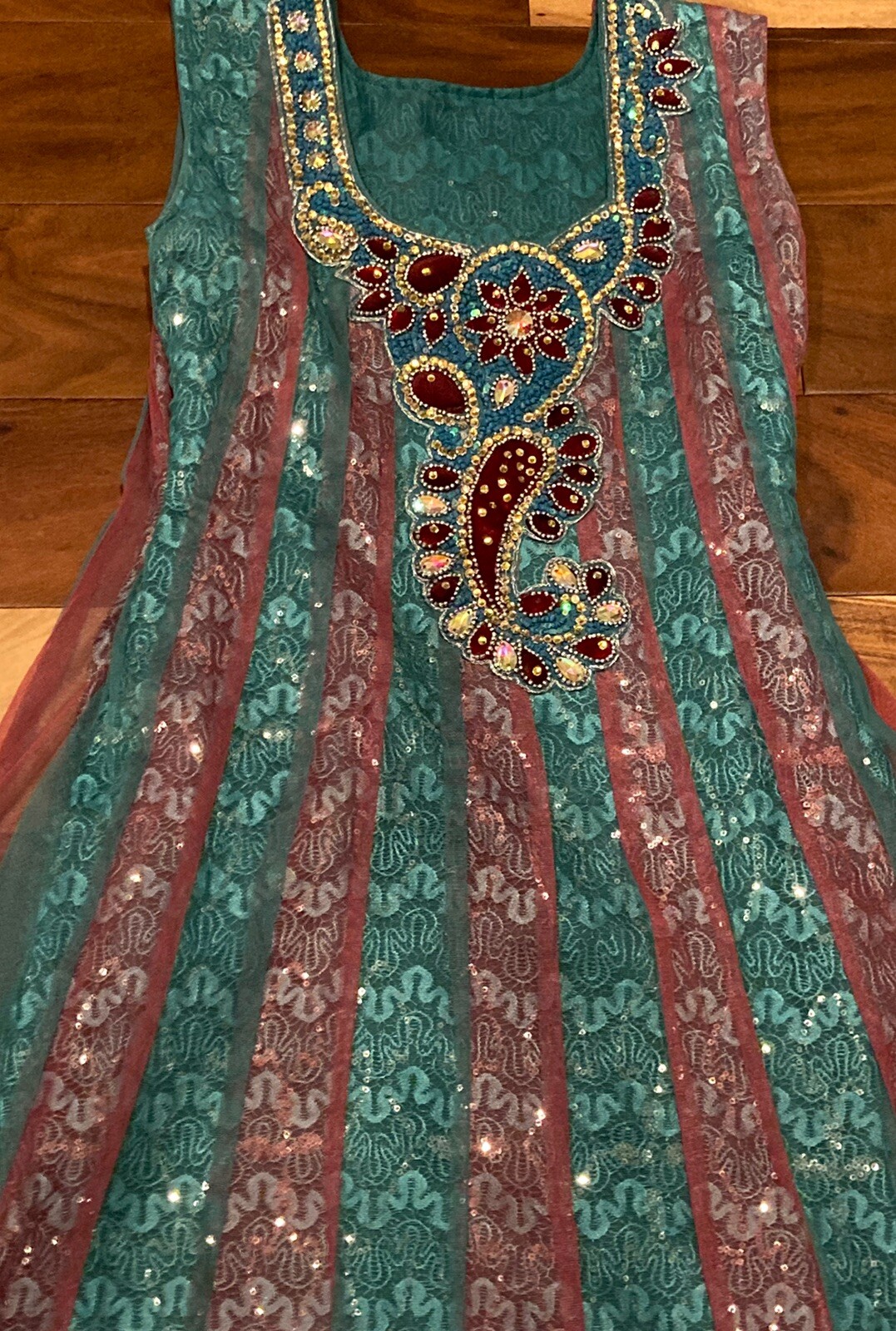 Indian Ethnic Hand made Festive Colorful Sari with salwar Wear Bust 16X 29Length
