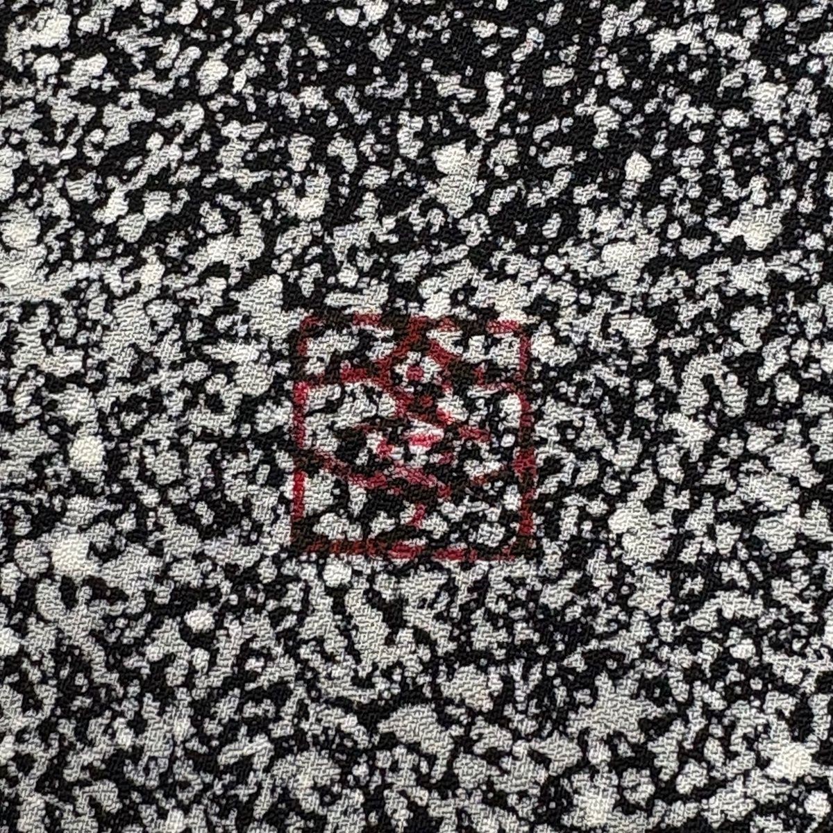 Komon Kimono Signed Geometric Haze Black Gray Silk 164cm M Lined Japanese