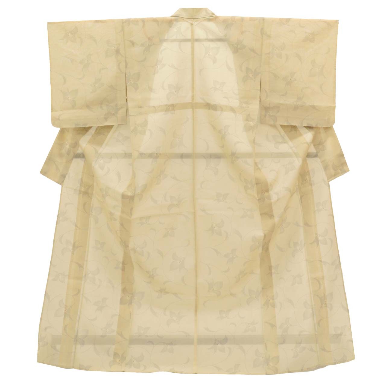 Vintage Japanese Kimono | Summer Shiro Oshima Tsumugi | Beige Silk | uu0732b