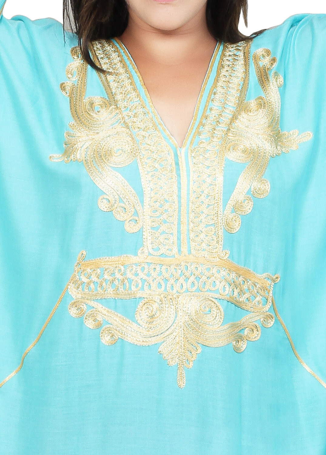 Plus size Caftan Moroccan Handmade Kaftan Women Beach Summer Dress Abaya Mint