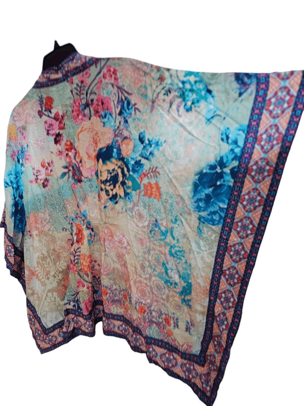 Tolani Raelyn Cropped Kimono Top Floral Multicolor Boho India XS NWOT