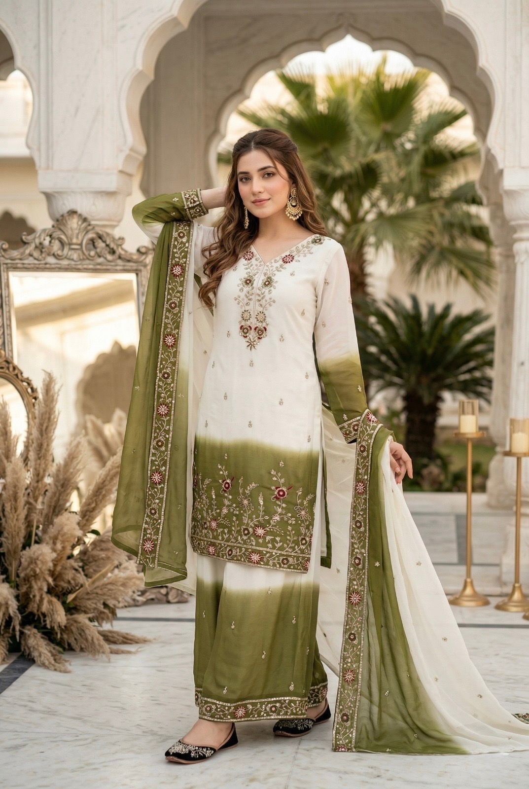SALWAR KAMEEZ INDIAN WEDDING PAKISTANI PARTY WEAR DRESS SHARARA BOLLYWOOD SUIT L