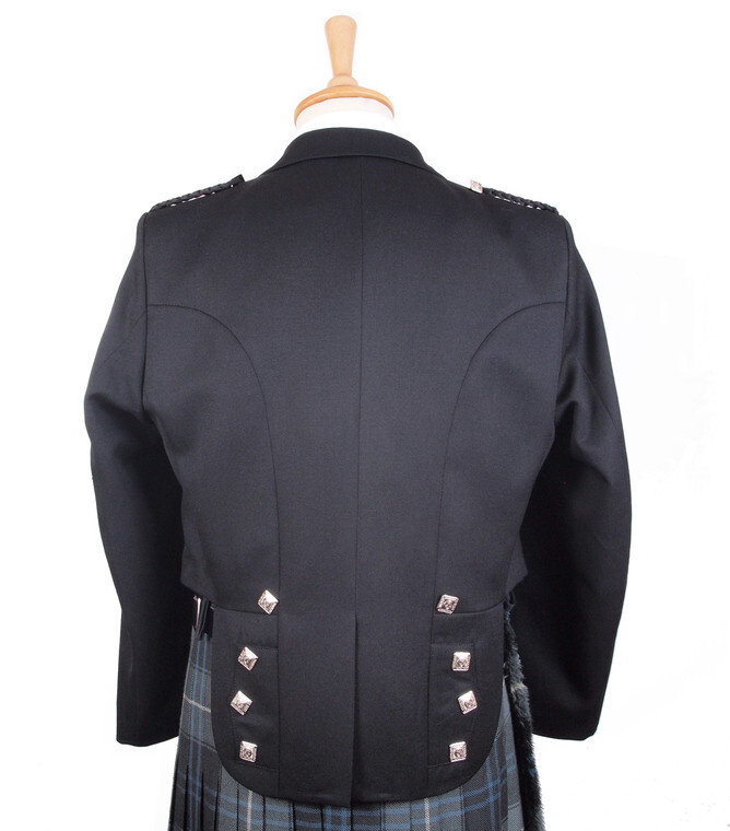 Mens Prince Charlie Kilt Jacket With 3 Button Vest Mens 100% Wool Wedding Jacket