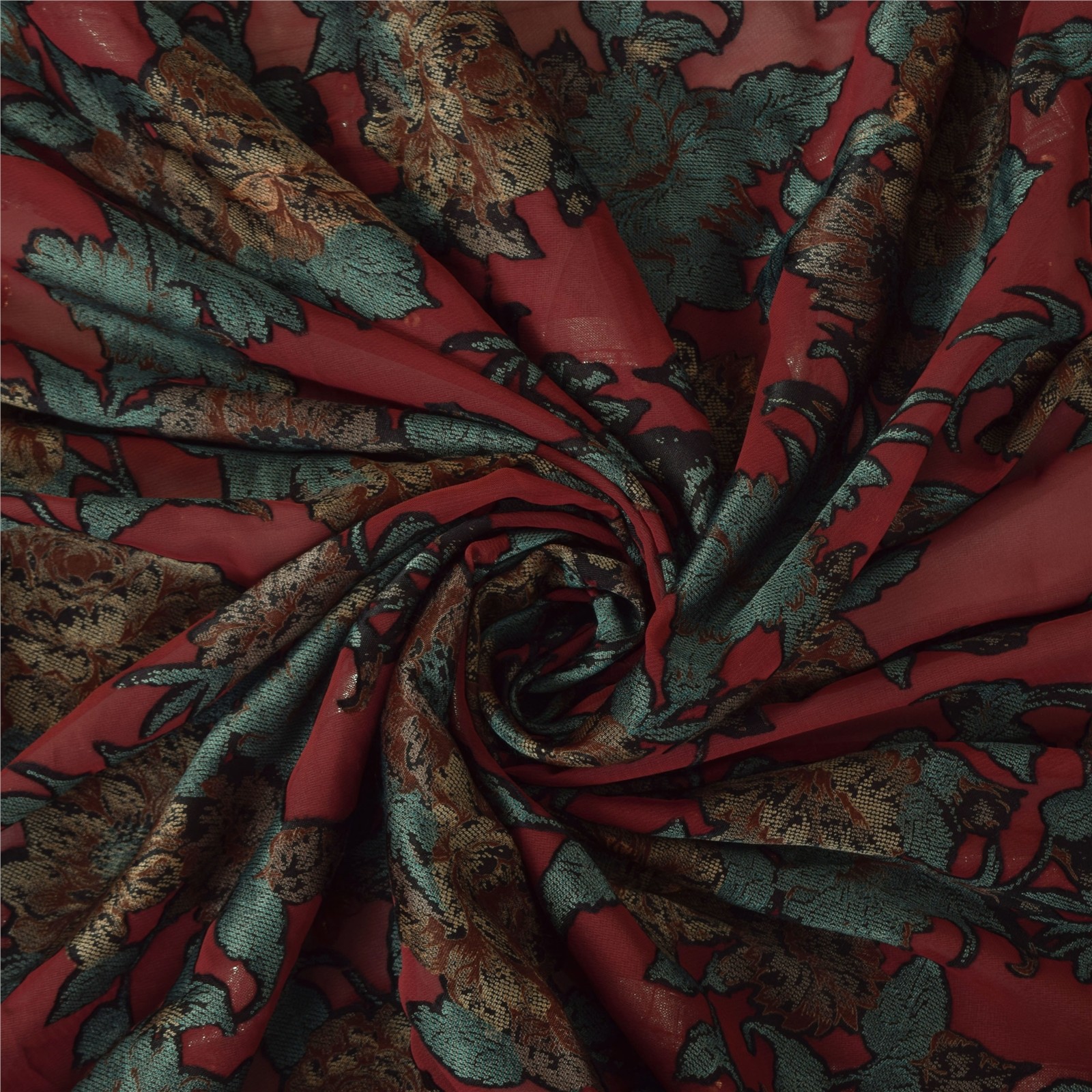 Sanskriti Vintage Red/Green Sarees Art Silk/Net Embroidered Premium Fabric Sari
