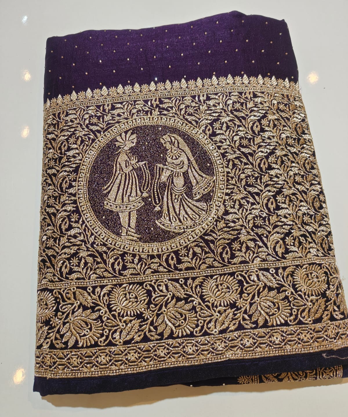Silk Saree with Zari And Stone Work