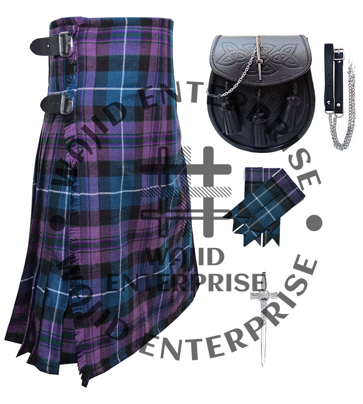 Scottish Handmade 8 Yard Tartan Kilt Traditional Kilts Highland outfits For Mens