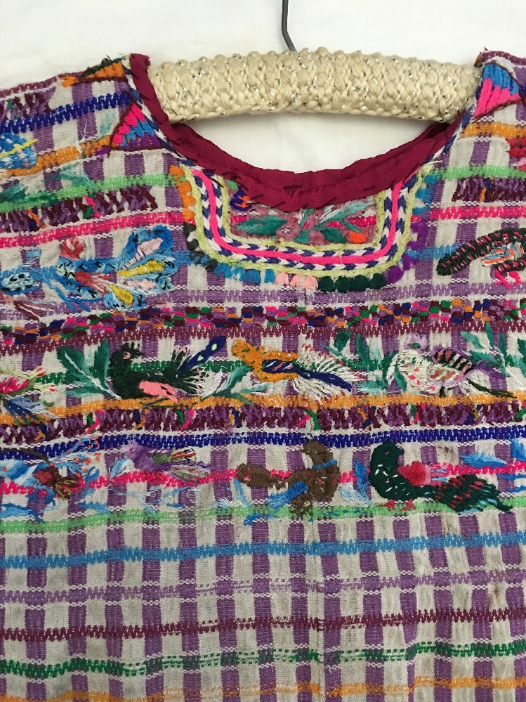 Vintage Guatemalan Huipil Hand Woven & Bird Embroidered Mexican Shirt/Art Work