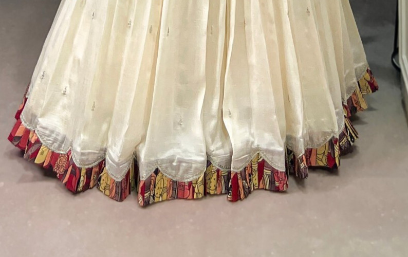 New Collection Off White Vichitra Silk Lehenga Choli With Dupatta For Women