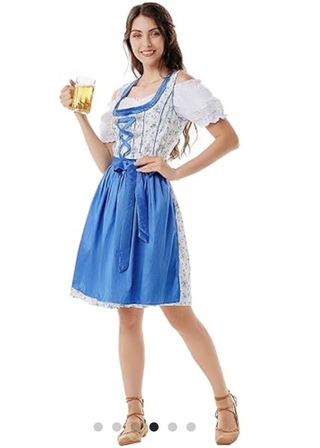 Oktoberfest Bavarian German Beer Festival Dirndl Cosplay SM 3 PC Premium Dress