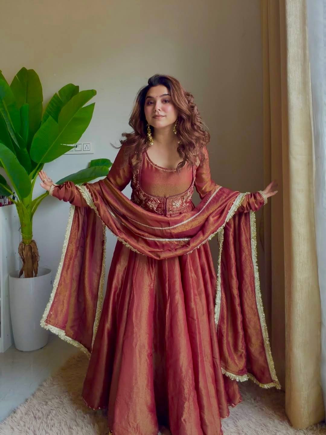 Indian Anarkali suit salwar Kameez readymade Floral dress 3pcs suit for women