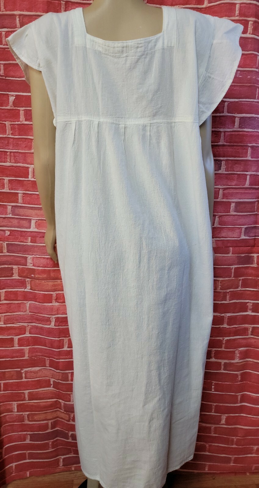 Embroidered Tunic Dress Square Neck Relaxed Fit Made In El Salvador Size L ? #W7