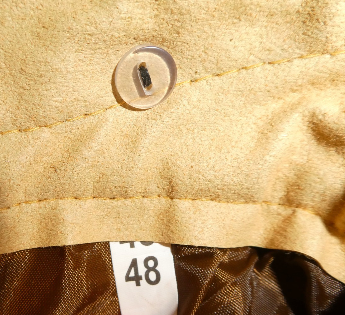 Men’s Brown Suede Leather Lederhosen Traditional German Shorts w/ Suspenders 36