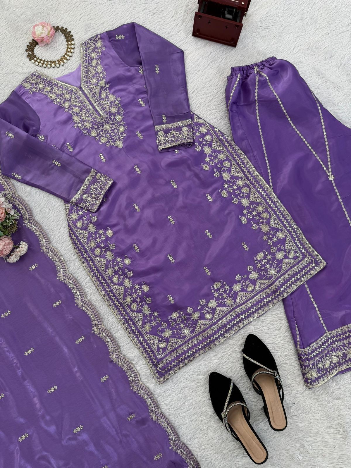 Designer Indian Pakistani top plazzo Bollywood Dress Party Wear Suit wedding