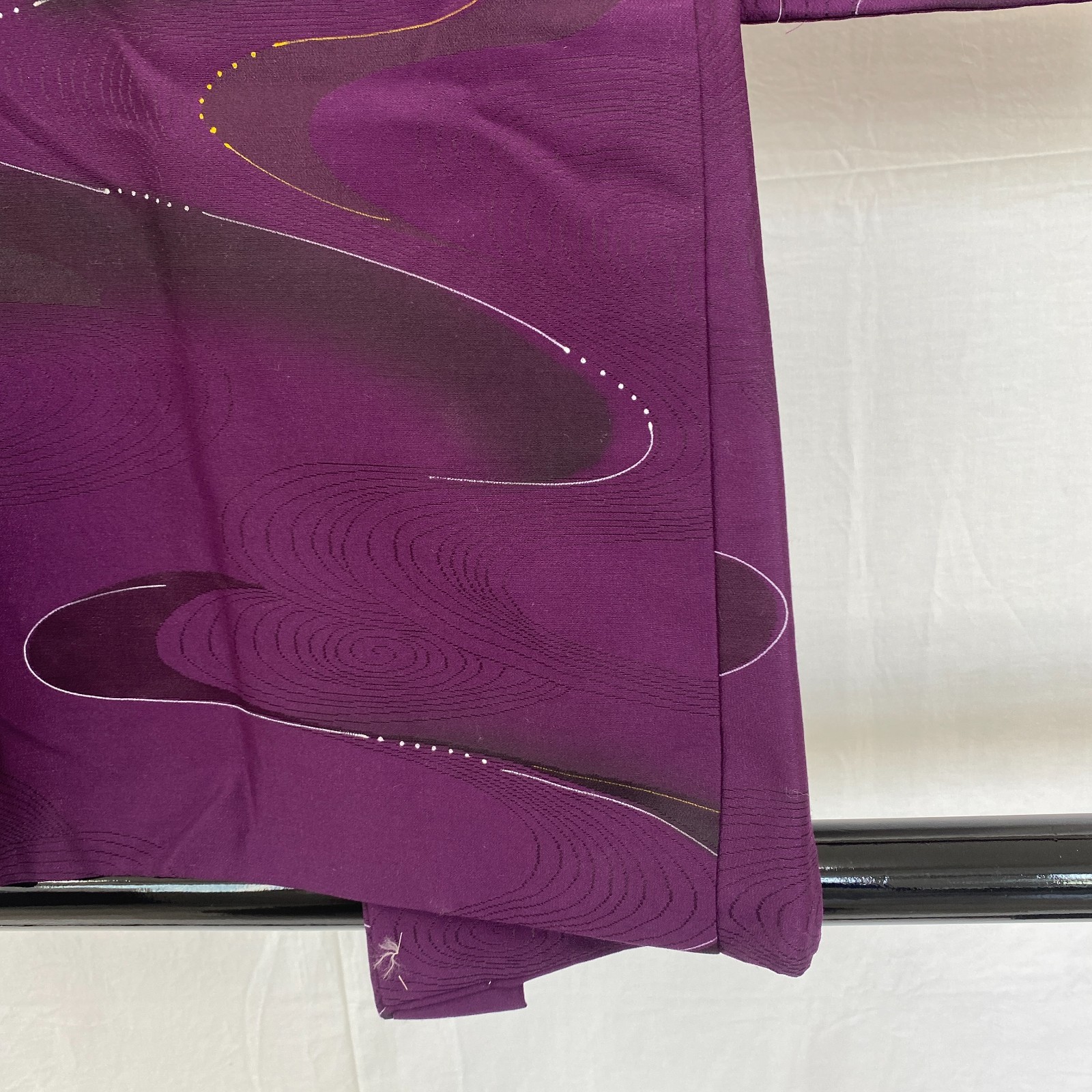 Japanese Vintage Kimono Haori Jacket Polyester Purple Traditional Authentic 30in