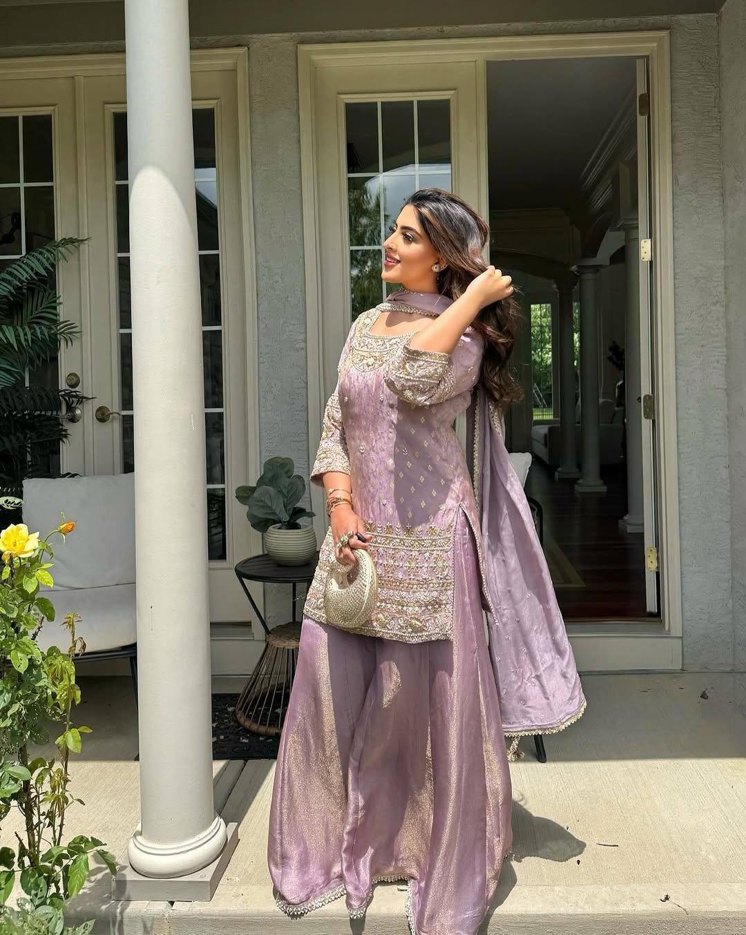 Lavender Pakistani Salwar Kameez Ready To Wear Dress Wedding Party Bollywood