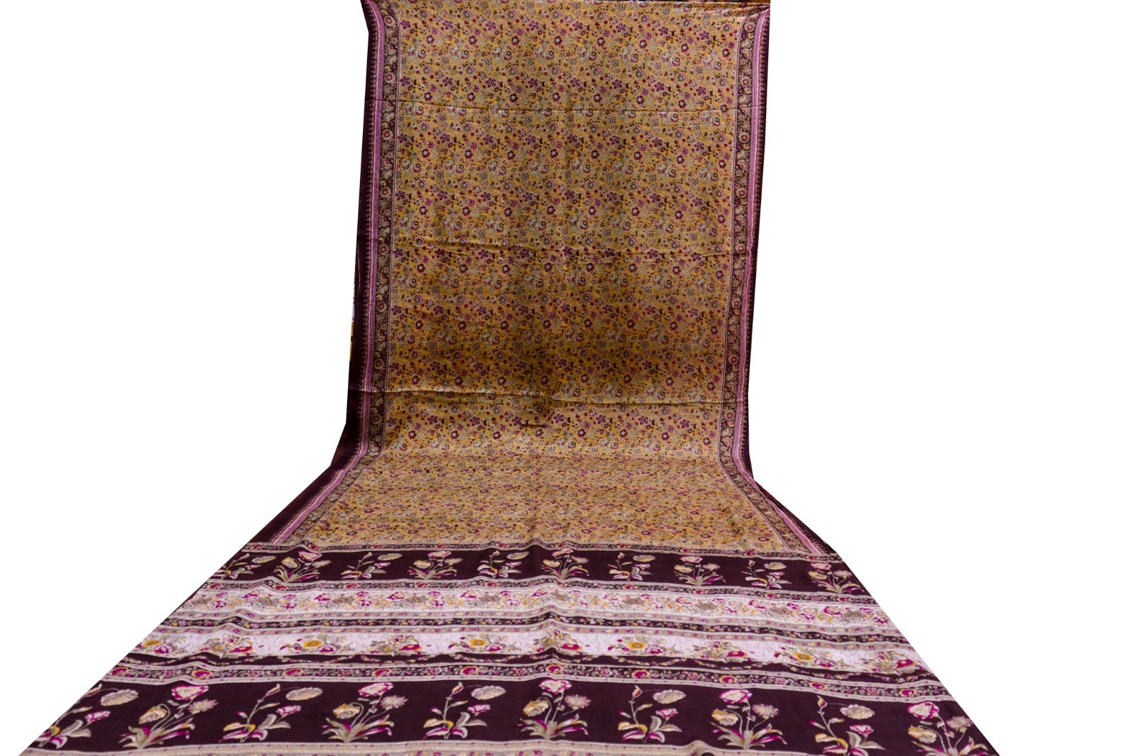 Vintage Chiffon Silk Saree, Lightweight Fabric for DIY & Sewing CS1239