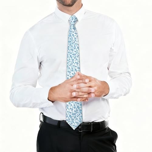 Floral Ties for Men Satin Mens Tie Flower Printed Neck Tie White,green,blue