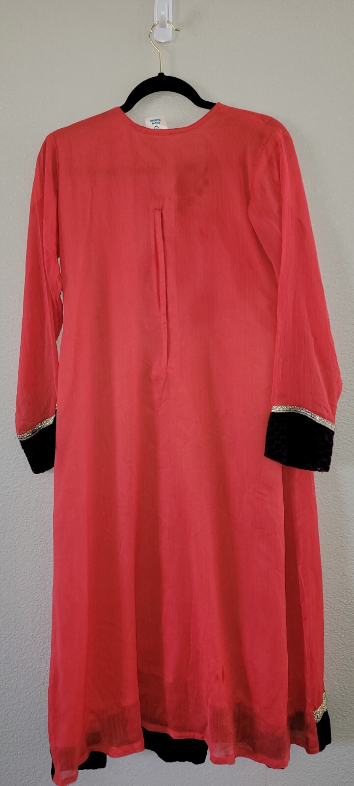 Orange Purple Shalwaar Kameez Pakistani Indian Chiffon Measurements Included