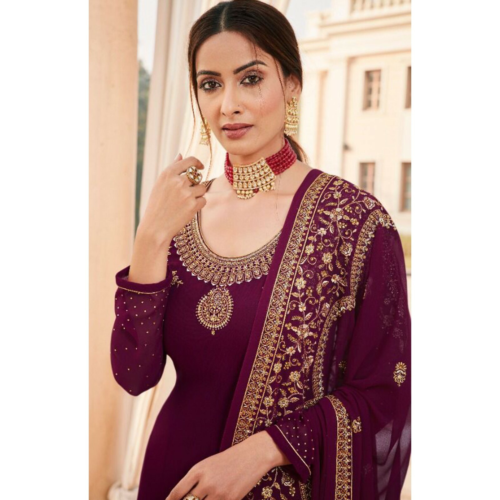 Pakistani Indian Plus Size Reception Wear Designer Anarkali Salwar Kameez Dress