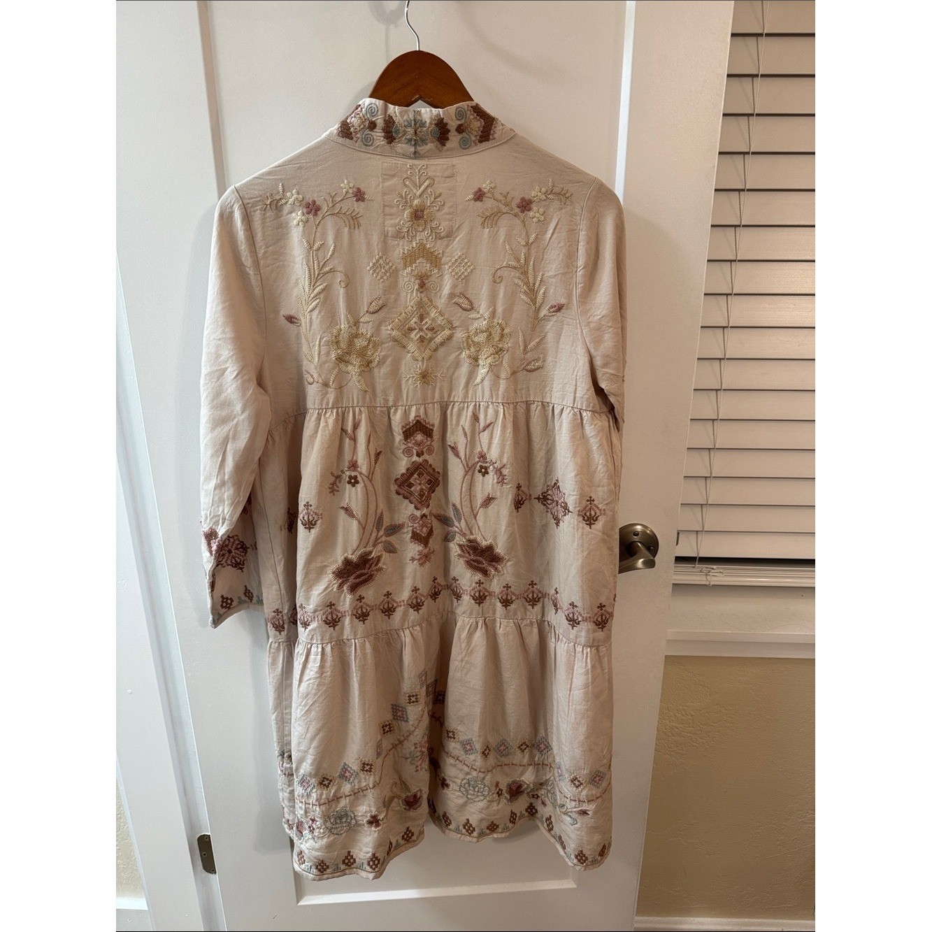 Kyla Seo Handmade Embroidered Boho Duster Jacket Cardigan Small Made in India