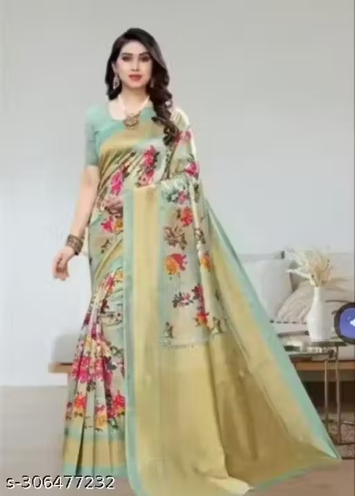 Traditional Chiffon Printed Jamdani Saree With Unstitched Bloused Wedding Wear