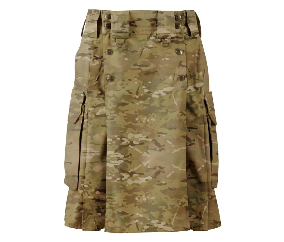 Men’s Tactical Kilt Handmade Scottish Cotton – Size 28-62 Inch –