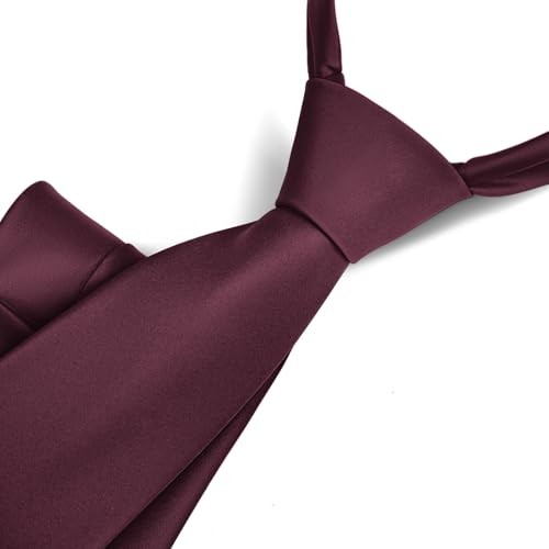 Men Neckties,Solid Color Neckties Texture for Gift Men One Size Burgundy7632