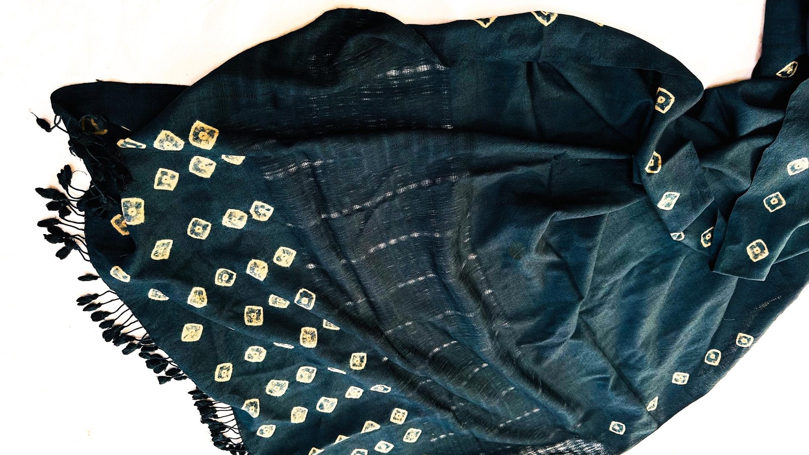 Modern Rabari Wool Shawl And Throw. Handwoven, Hand Embroidered, Mirror work.