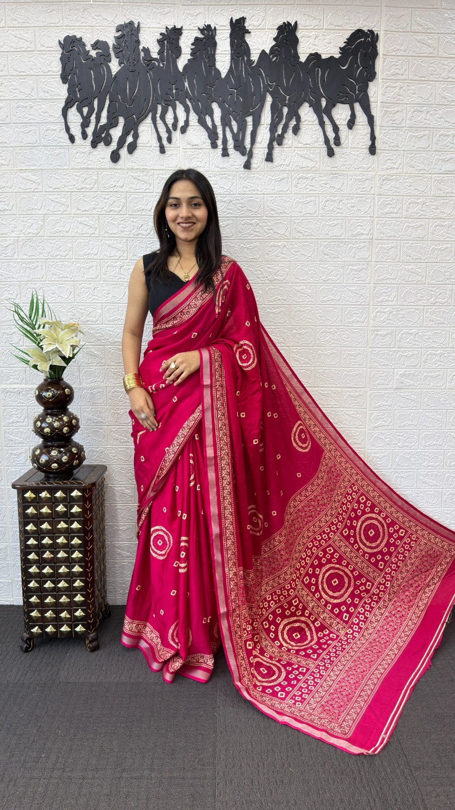 STEPNSHOP PREMIUM SAREE FESTIVAL WEAR COTTON WITH PRINT WORK 22788