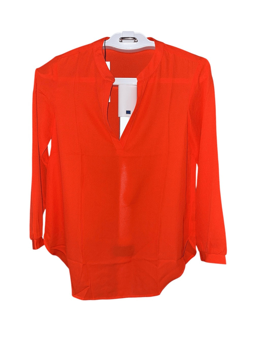 three eighty two Beckett in tomato blouse long sleeve
