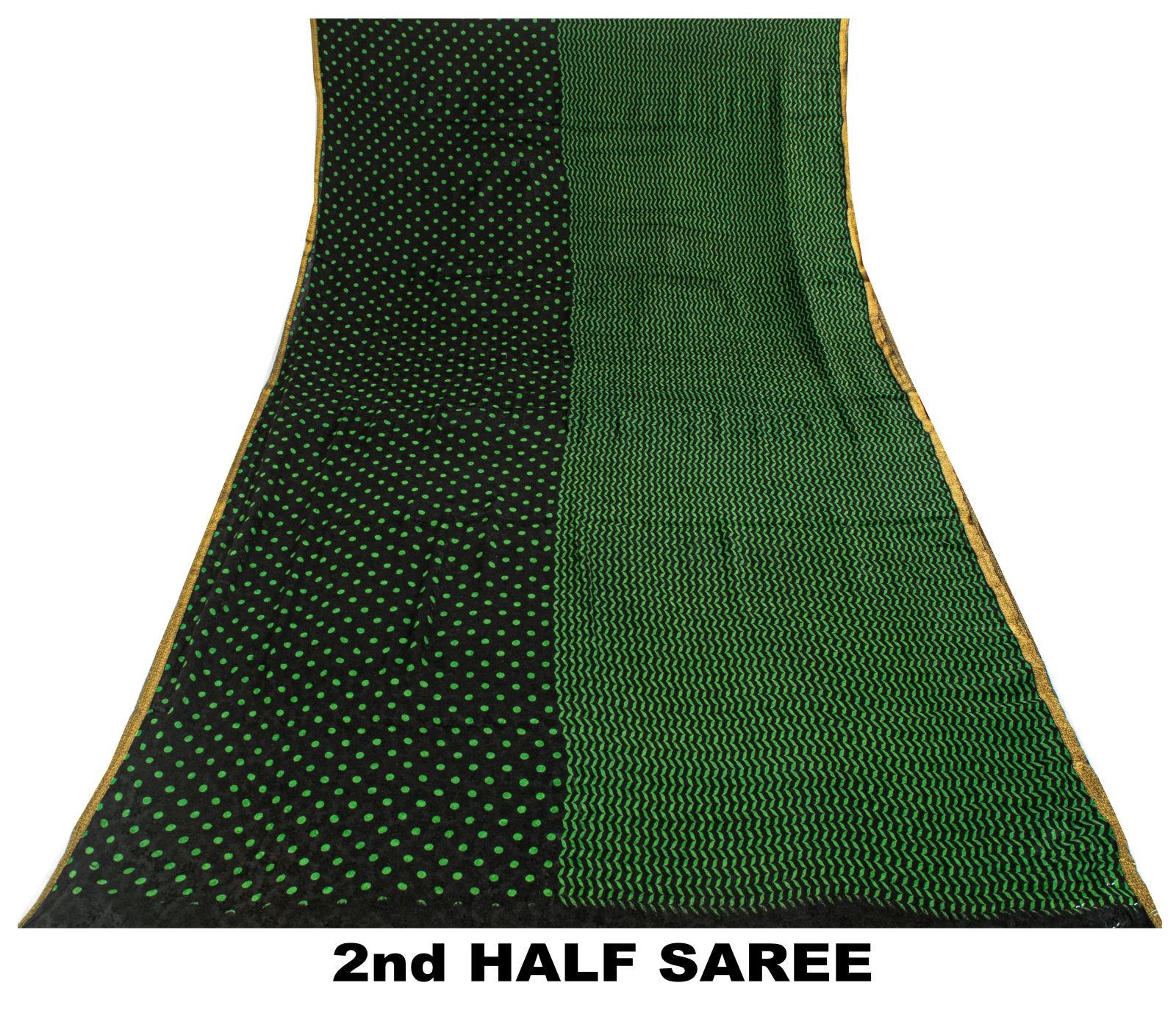 Sanskriti Vintage Soft Black Saree Pure Chiffon Floral Printed Sari 6+Yd Fabric