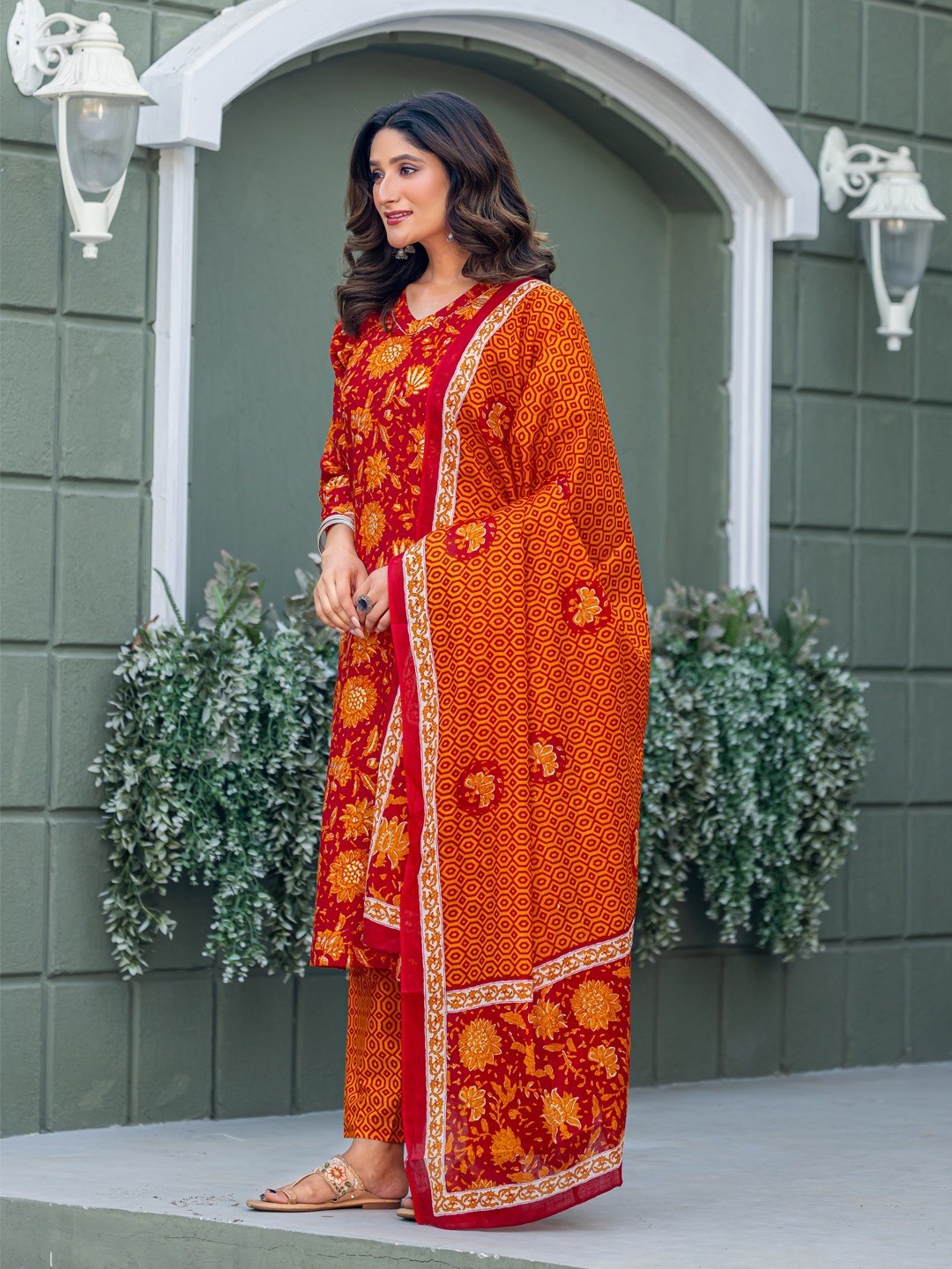 Fully Stiched Cotton Kurti Pant and Dupatta, Stylish Kurti Set for Women