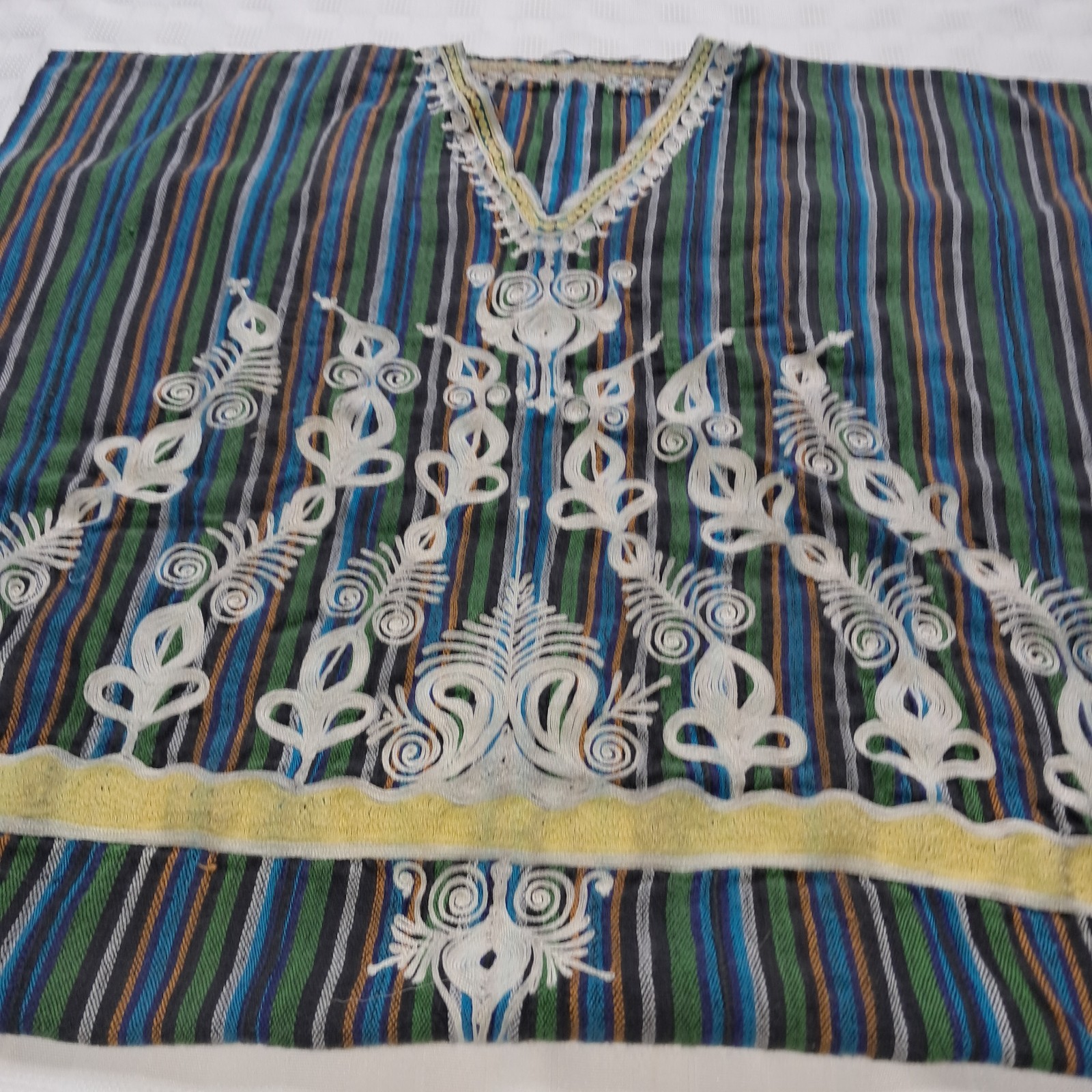 VTG Unisex BATAKARI SHIRT, Orange,green,Blue, Embroidered, Boho, Reggae, Muslim
