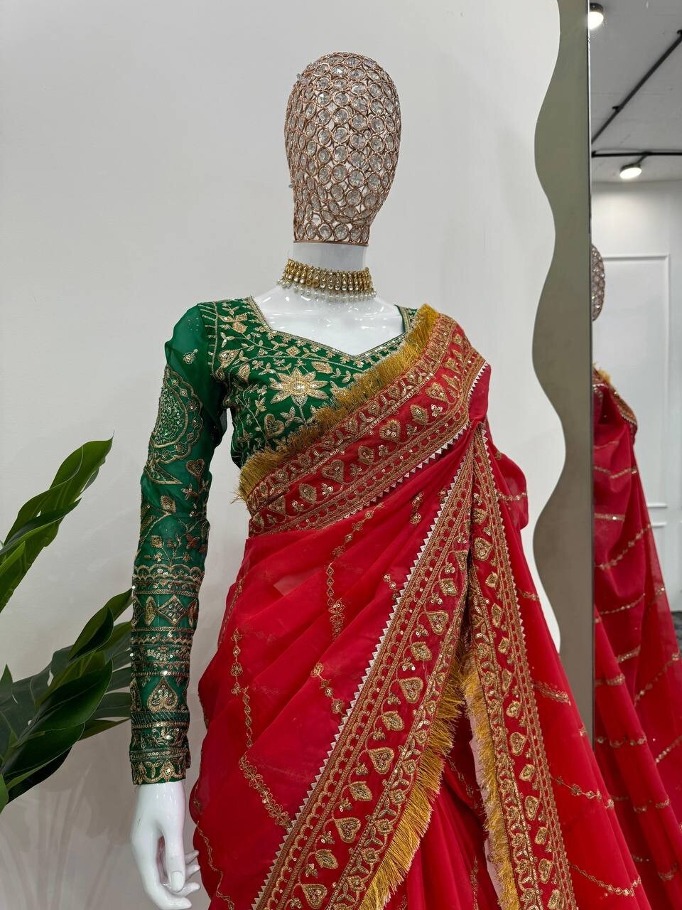 Designer Sari Bollywood Bridal Silk Saree Blouse Wedding Indian Party Wear Sari