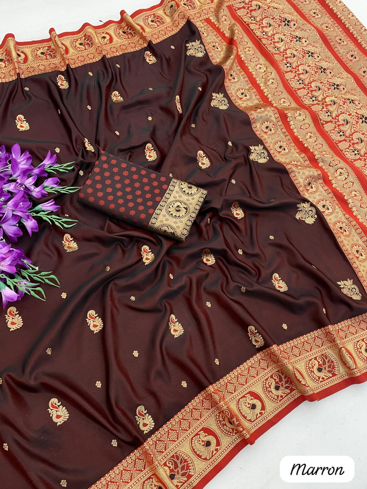 New Launch Soft Satin Silk Saree With Blouse For Function & Festival Wear