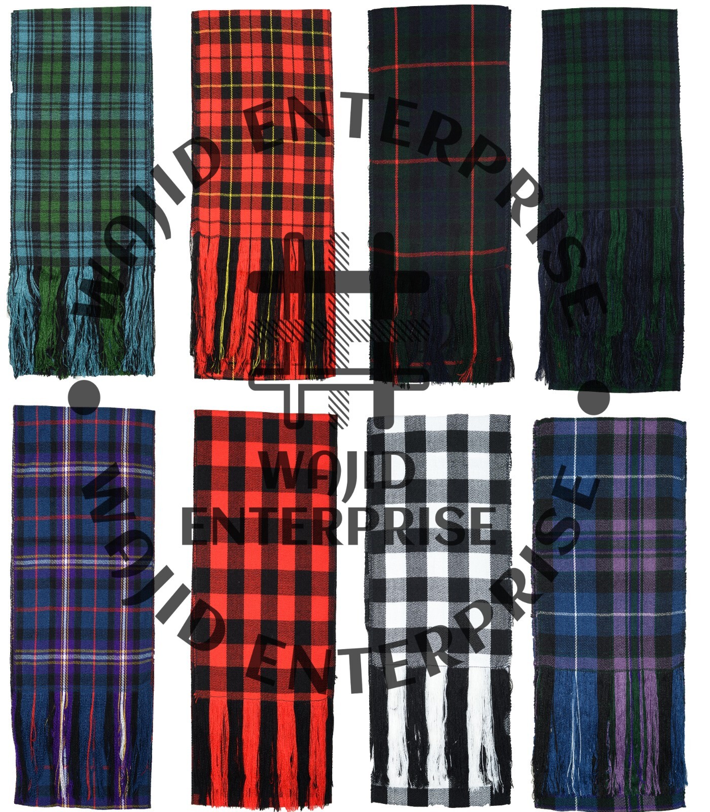 Scottish Highland Scarf Handmade CLAN Tartan Fabric kilt SASH SCARF “90” X “12”