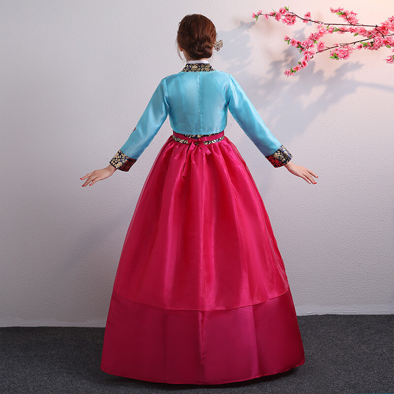 Korean Traditional Costume Women Hanbok Dress Set Performance Dance Clothing.